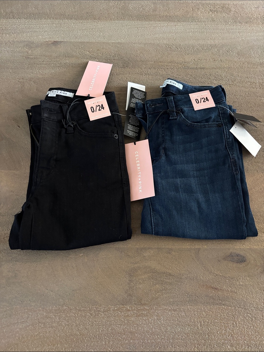 Celebrity Pink Women’s Skinny Jeans — Black & Dark Blue